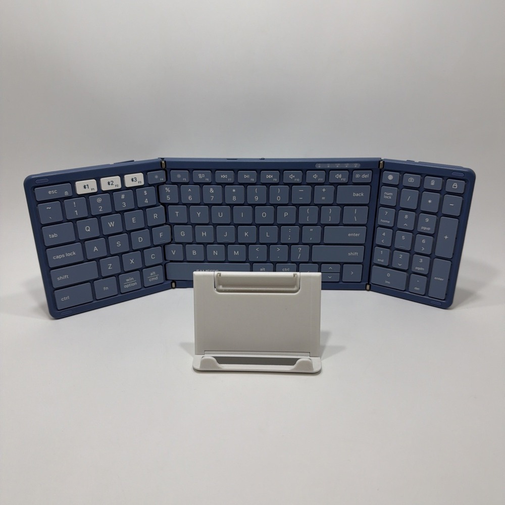 Samsers Full-Size Folding Portable Bluetooth Keyboard Phone Tablet Stand & Case